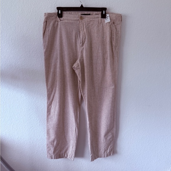 Banana Republic Tan Wide Leg Pants Linen Blend - Picture 1 of 10